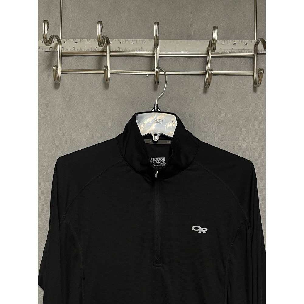 Outdoor Research Sweater Men L Black 1/4 Zip Golf Lightweight Echo Performance